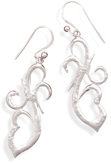 Hammered Filigree Sterling Silver Earrings