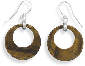Tiger's Eye Hoop Earrings