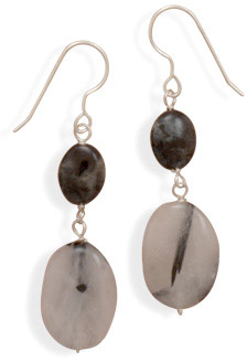 Quartz and Labradorite Earrings