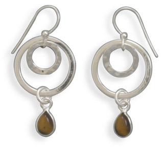 Tiger's Eye Double Ring Earrings