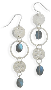 Labradorite Drop Earrings in Sterling Silver