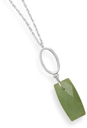 Faceted Green Aventurine Drop Necklace