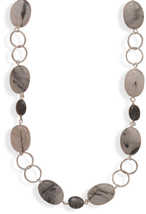 Tourmalated Quartz and Black Labradorite Necklace