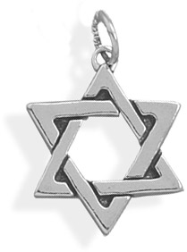 Star of David Sterling Silver Charm Pendant