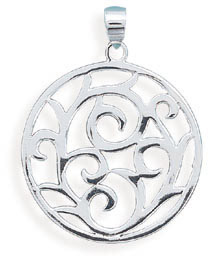 Swirl Design Sterling Silver Pendant