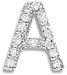 Sterling Silver Initial Crystal Pendant