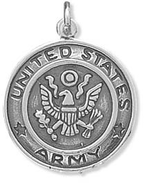 United States Army Medallion Charm in Sterling Silver