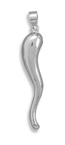 Sterling Silver Italian Horn Pendant