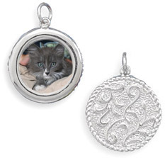 Reversible Picture Frame Pendant in Sterling Silver