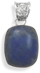 Large Lapis and Sterling Silver Pendant