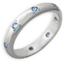 Sterling Silver Speckled Blue Topaz Band