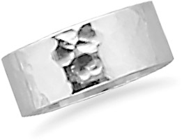8mm Hammered Sterling Silver Ring