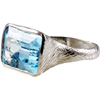 Blue Topaz Silver Ring Side View