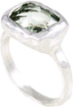 Simplify Handcrafted Green Amethyst Sterling Silver Ring