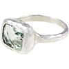 Green Amethyst Silver Ring