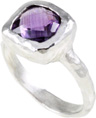 Hammered Purple Ocean Sterling Silver Amethyst Ring