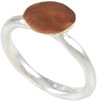 Delicately Hammered Silver and Rose Gold Ring