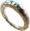Turquoisee Organic Hammered Sterling Silver Band