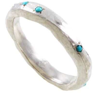 Turquoisee Organic Sterling Silver Band