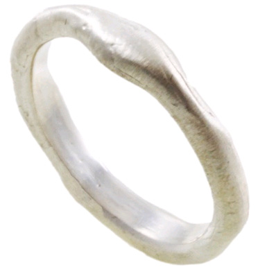 Organic Sterling Silver Hammered Band