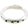Organic Sterling Silver Emerald Band