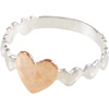 Sterling Silver and Rose Gold Heart Ring