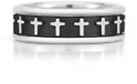 14K White Gold Cross Ring