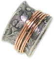 14K Rose Gold and Sterling Silver Floral Band