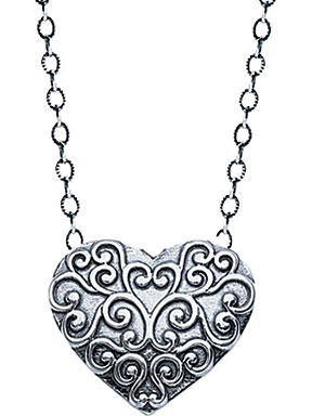 Starhaven Sterling Silver Filigree Heart Pendant