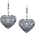 Starhaven Sterling Silver Filigree Heart Earrings