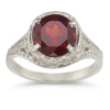 Victorian Floral Garnet Ring