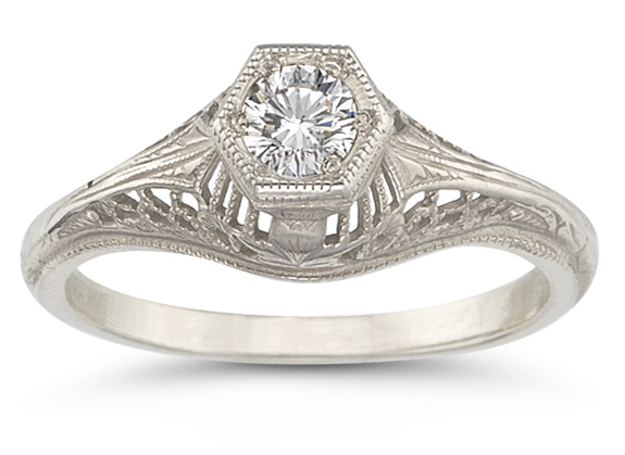 Vintage Art Deco 1/4 Carat Diamond Ring