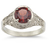 Victorian Floral Garnet Ring