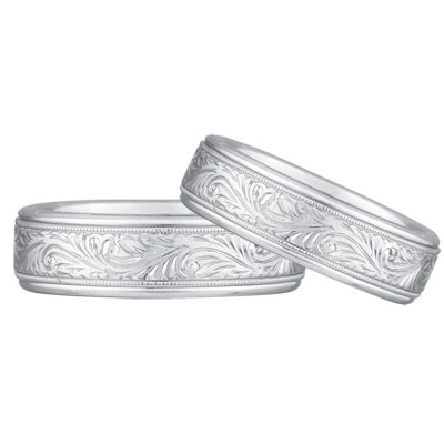 White Gold Wedding Band Ring Sets