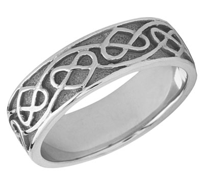 Silver Celtic Heart Knot Wedding Band