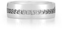 14K White Gold Greek Key Design Wedding Band