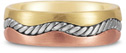 14K Tri-Color Rope Design Wedding Band