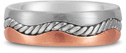 14K White and Rose Gold Rope Design Wedding Band