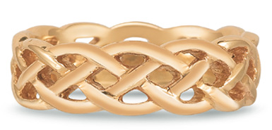 Braided Mesh Celtic Wedding Band in 14K Rose Gold