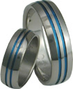Blue Titanium Wedding Band