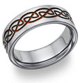 Red Titanium Celtic Wedding Band Ring