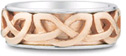Cyric Celtic Wedding Band, 14K White and Rose Gold