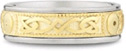 14K Two-tone Gold Celtic Shield Wedding Band
