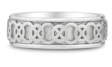 14K White Gold Celtic Knot Wedding Band