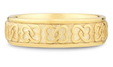 14K Yellow Gold Celtic Wedding Band