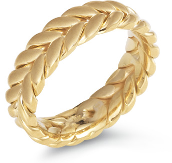 Wreath Wedding Band, 14K Yellow Gold