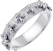 Fleur-de-Lis Wedding Band Ring, 14K White Gold