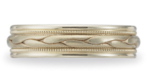 Benchmark Braided Wedding Band, 6mm, 14K Yellow Gold