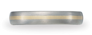 Benchmark Titanium and 18K Gold Satin Wedding Band, 4mm