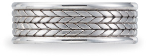 Benchmark Designer Wedding Band, 8mm, 14K White